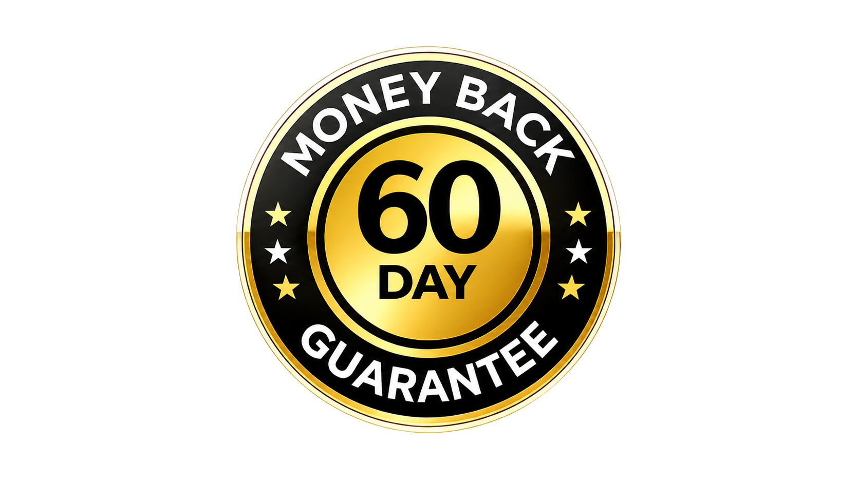 60-day money-back guarantee badge for TheraWolf relief balm